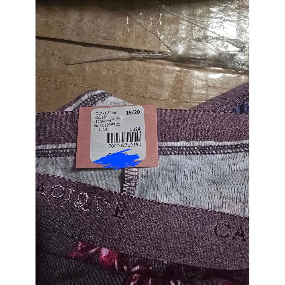 Cacique Plum Floral Underwire Bra and Brief Set Comfort Bliss 44DDD Briefs 18/20 - Picture 7 of 7